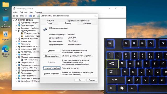 Пропал курсор мыши Windows 11.Не видит мышку.Не работает компьютерная мышка.Курсор мыши не двигаетс