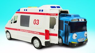 Машины помощники - Автобус Тайо на заправке. Видео про машинки для детей развивающее.mp4