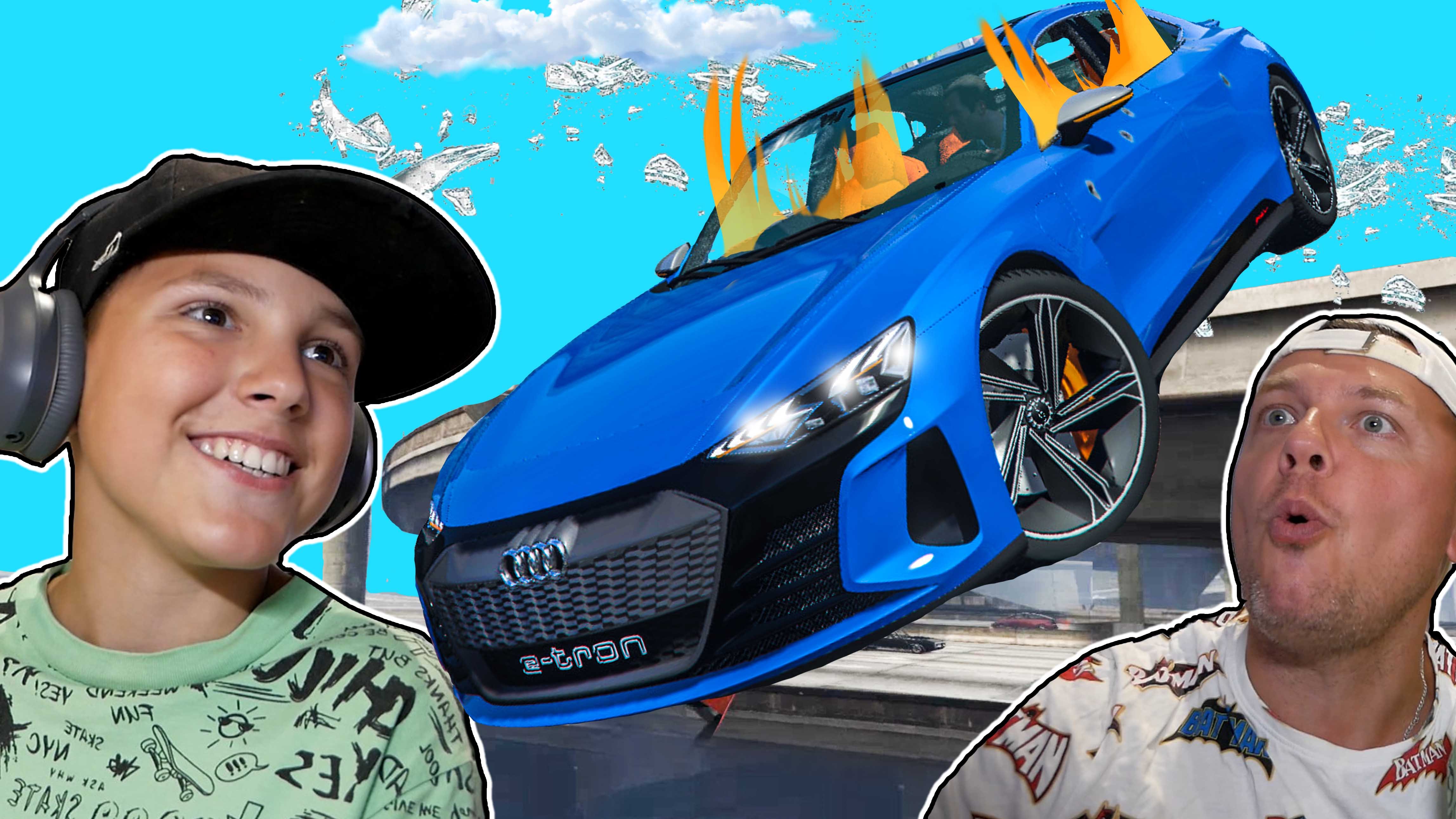 Прыжки Сожгли Audi E-TRON GT в GTA 5