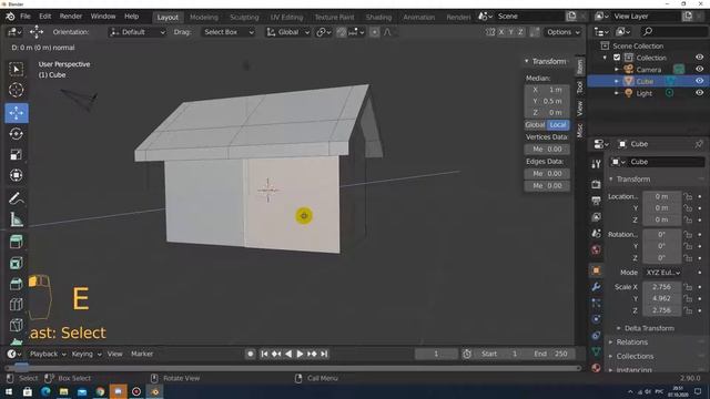 Урок 2. Моделирование домика в Blender (уроки 3D моделирования)
