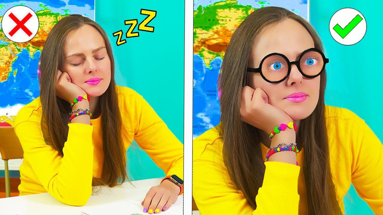 13 ЛАЙФХАКОВ и Пранков для ШКОЛЫ ! Смешные моменты для подруг ! 2 Типа людей в Классе! LIFE HACKS