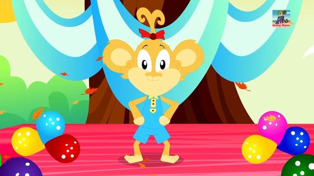 Ten Little Monkeys Jumping On The Bed | Monkey Nursery Rhymes | Kids Songs For Children