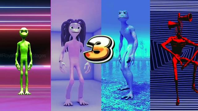 COLOR DANCE CHALLENGE green alien dance vs me kemaste vs patila vs siren head 🤣 #dametucosita