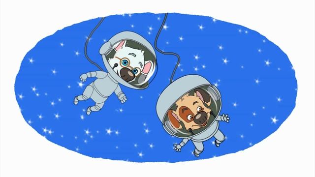 Белка и Стрелка: Озорная семейка. Раскраска, 21 серия. Путешествие на Луну