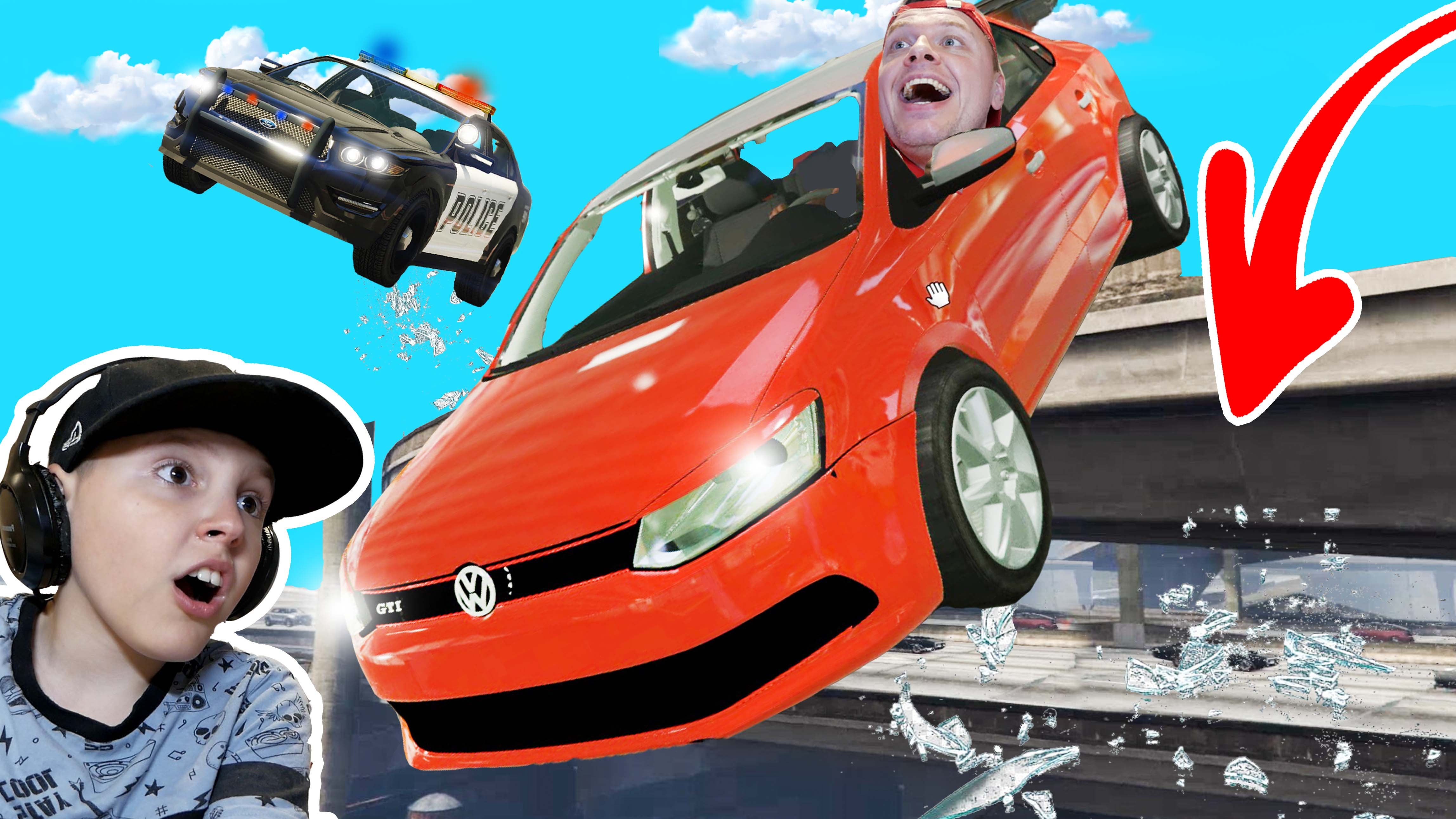 ПРЫЖКИ на Volkswagen POLO GT от Полиции в GTA5