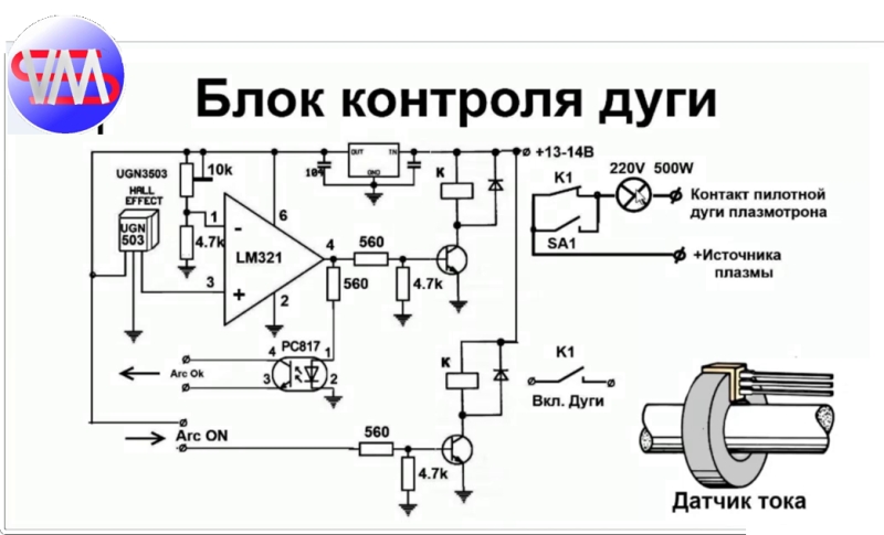Блок управления и контроля пилотной дуги плазмореза
