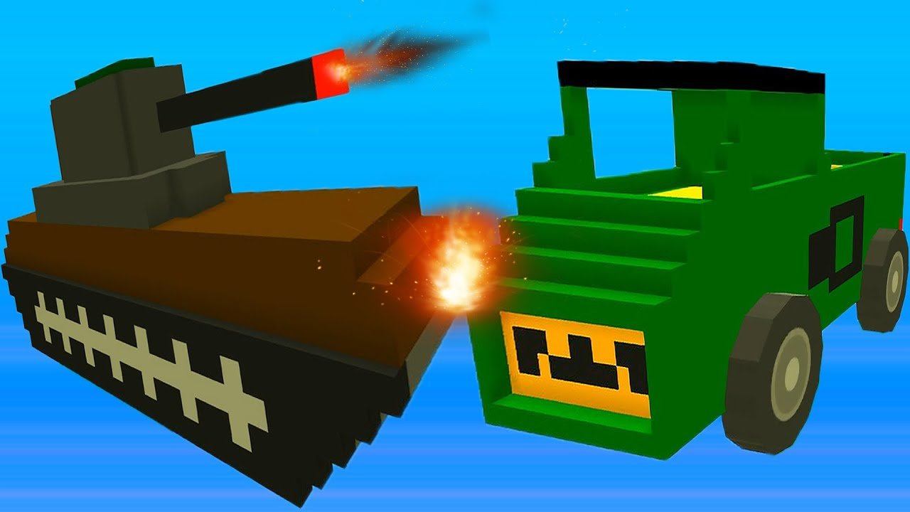 Blocky Demolition Derby Видео   видео  про машинки танки тачки уничтожай соперника в гонках