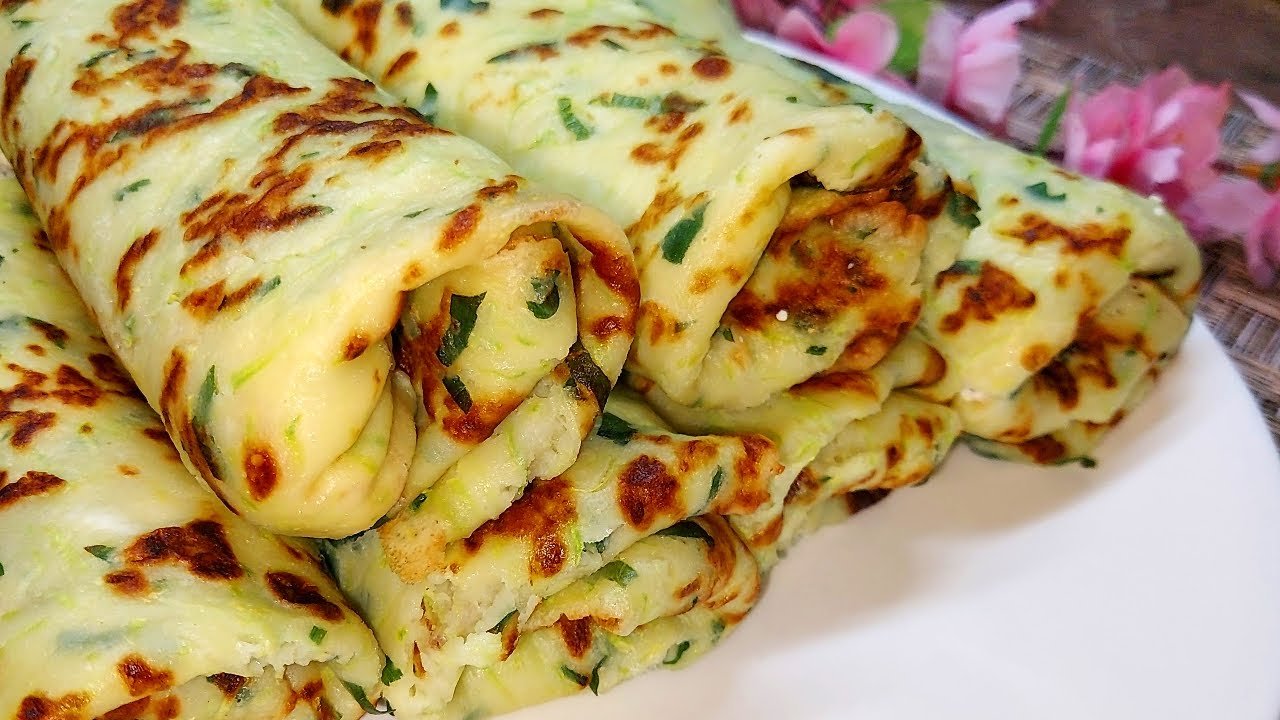 Быстрый завтрак из кабачков! Вкуснейшие блинчики из кабачка с начинкой.