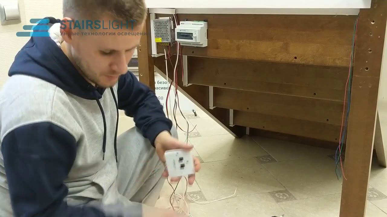 Инструкция | Монтаж автоматической подсветки Uzens на деревянный макета лестницы