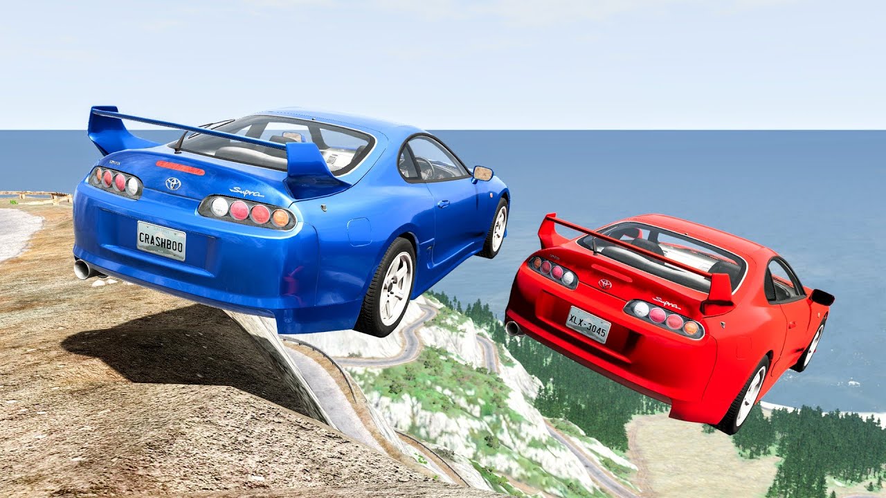 Реалистичные падения автомобиля с обрыва #41 - Крушения BeamNG Drive