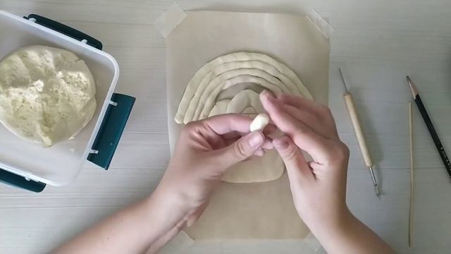 Летняя площадка. Композиция из соленого теста
