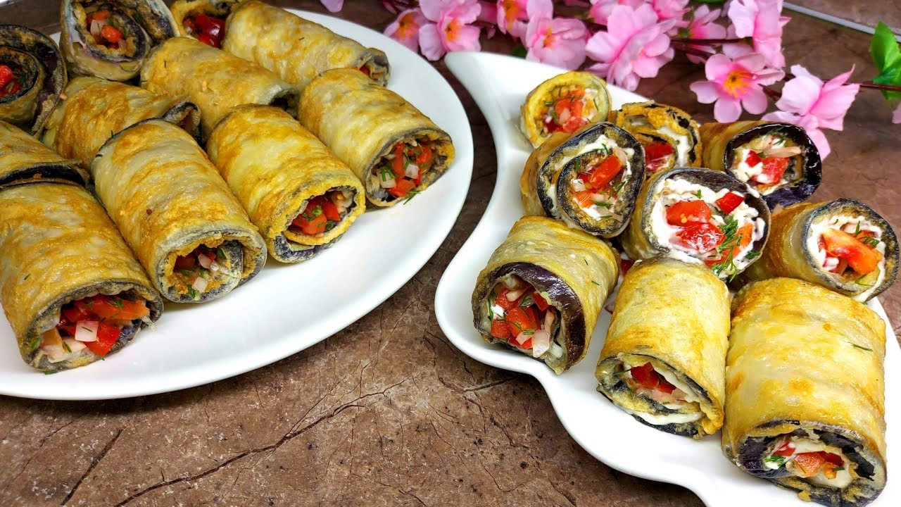 Вкуснота из баклажан! Рулетики из баклажанов. Тещин язык. Обалденные баклажаны с начинкой.