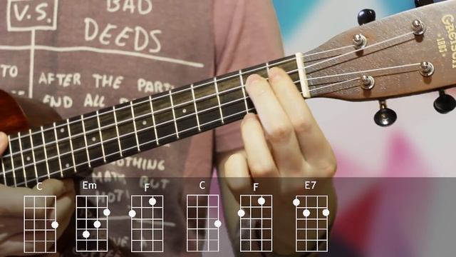 How to play Somewhere over the rainbow ukulele tutorial Как играть на укулеле Over the rainbow
