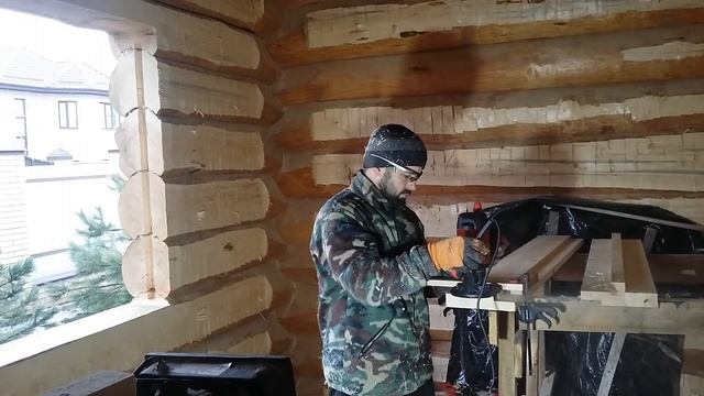 Обсадная коробка для окон / Установка чистовой обсады в срубе / Ставрополь