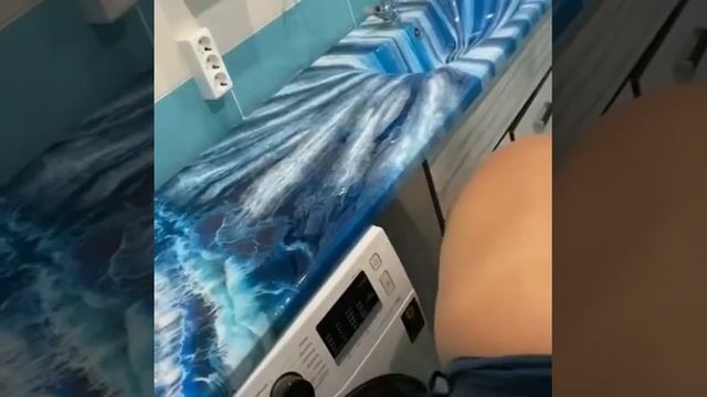 Раковина со столешницей из эпоксидной смолы